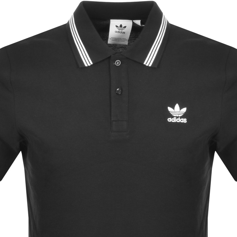 Alternative Image for Productadidas Originals Tipped Polo T Shirt Black2